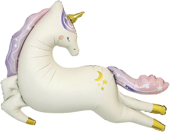 Шар (45''/114 см) Фигура, Нежный единорог, Сатин, 1 шт. в уп.