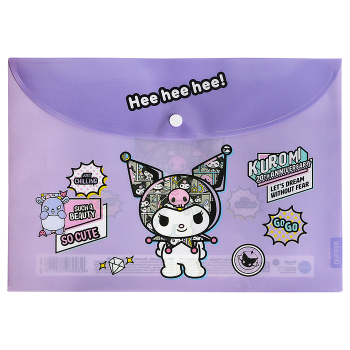 Папка-конверт на кнопке А4, пластик, "Куроми" 160 мкм