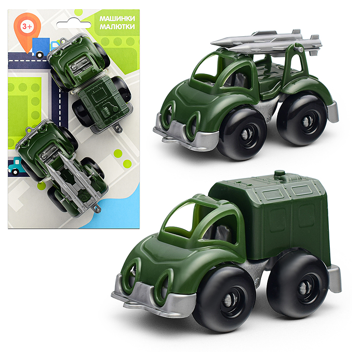 Фото к товару Машинки "Малютка" военные 2 шт. Машинки "Малютка" военные 2 шт.