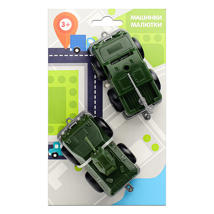 Фото к товару Машинки "Малютка" военные 2 шт. Машинки "Малютка" военные 2 шт.