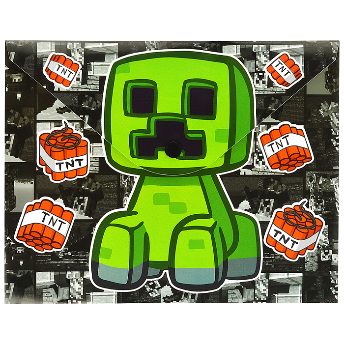 Папка-конверт на кнопке А5, пластик, "My game Утка" 180 мкм, двусторонняя печать