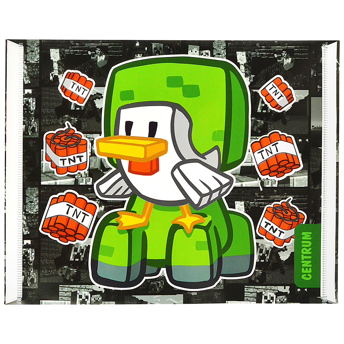 Папка-конверт на кнопке А5, пластик, "My game Утка" 180 мкм, двусторонняя печать