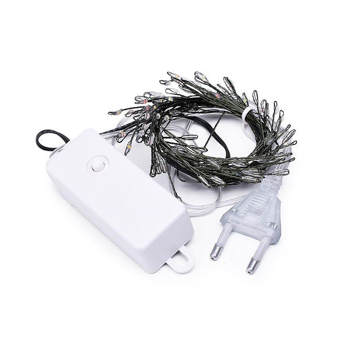 Фото к товару Электрогирлянда 3м, 100 ламп, цветная, зеленый провод Электрогирлянда 3м, 100 ламп, цветная, зеленый провод