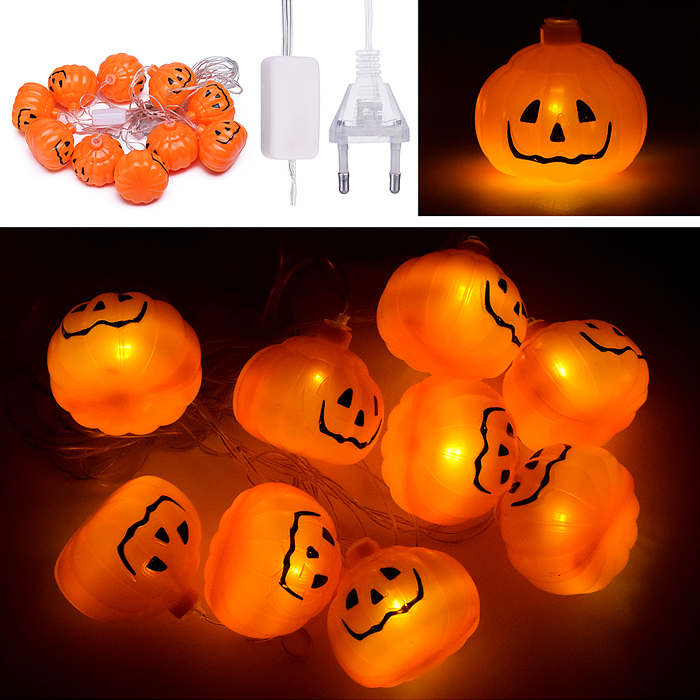 Электрогирлянда Тыквочки, 2м, 10 ламп Электрогирлянда Тыквочки, 2м, 10 ламп