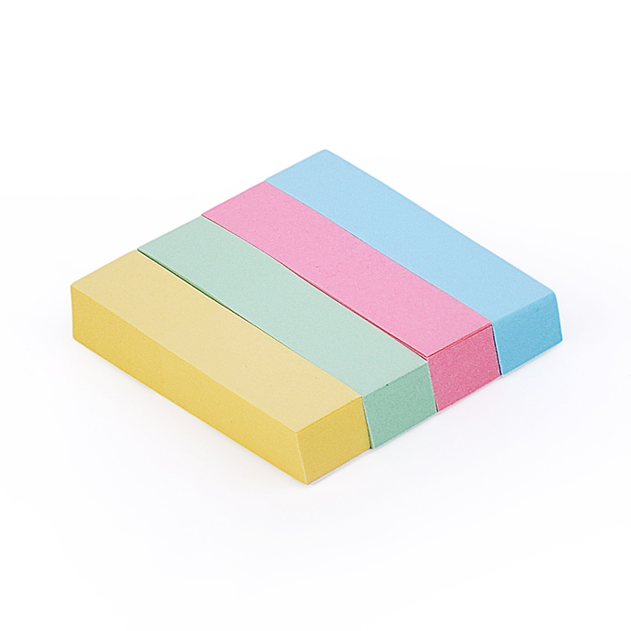 Набор самоклеящихся этикеток-закладок бумажные 50x12 мм, 4x100 листов, офсет 75 г/м², 4 цвета