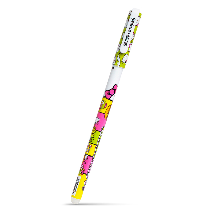 Фото к товару Ручка гелевая со стираемыми чернилами "Hello Kitty" цвет чернил синий, 0,5 мм, в друме Ручка гелевая со стираемыми чернилами "Hello Kitty" цвет чернил синий, 0,5 мм, в друме