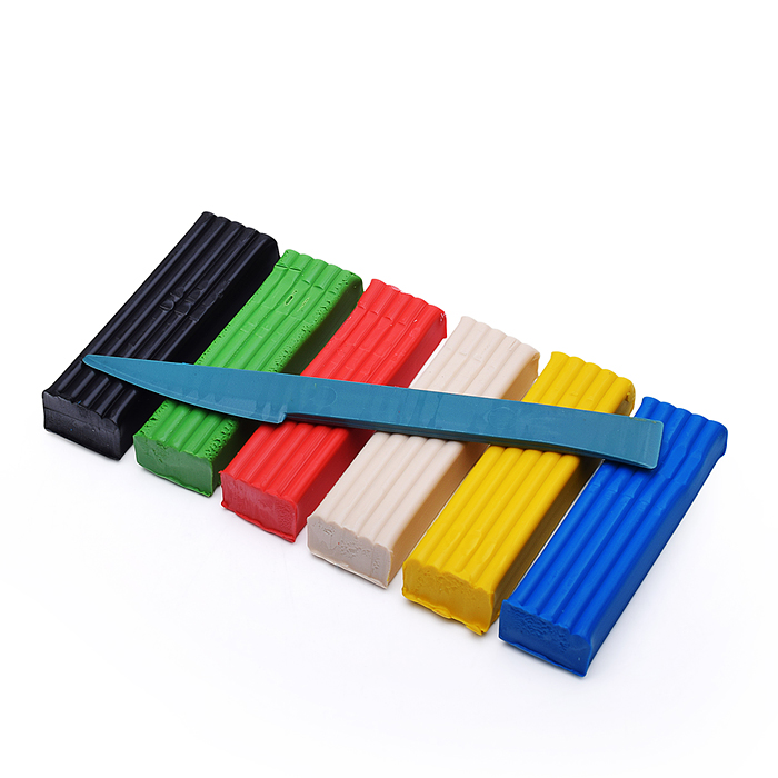 Пластилин 6 цветов "Футбол" 120 гр, стека пластиковая, в термоусадке, картонная упаковка