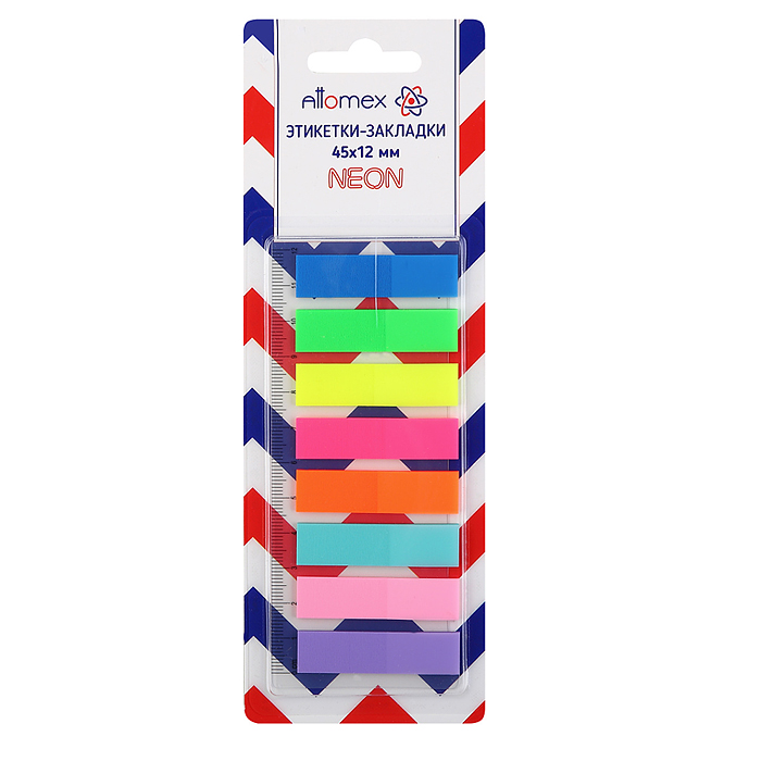Набор самоклеящихся этикеток-закладок "Attomex" пластиковые полупрозрачные 