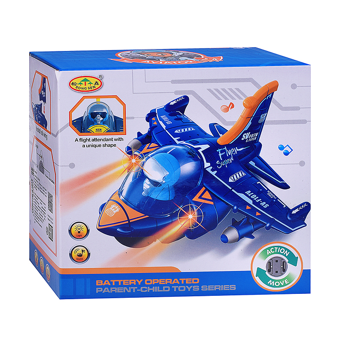 Фото к товару Самолет 286-28 "Истребитель" на батарейках, в коробке Самолет 286-28 "Истребитель" на батарейках, в коробке