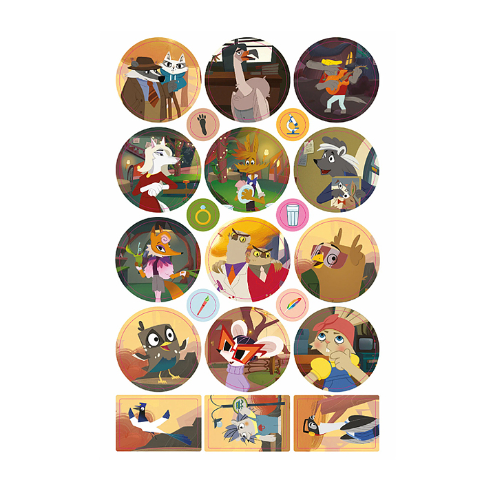 Фото к товару Раскраска с многоразовыми наклейками № РН 2414 "Зверский детектив" Раскраска с многоразовыми наклейками № РН 2414 "Зверский детектив"