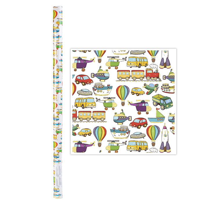 Упаковочная бумага, Цветной транспорт, для сувенирной продукции в листах размером 100*70 см Упаковочная бумага, Цветной транспорт, для сувенирной продукции в листах размером 100*70 см