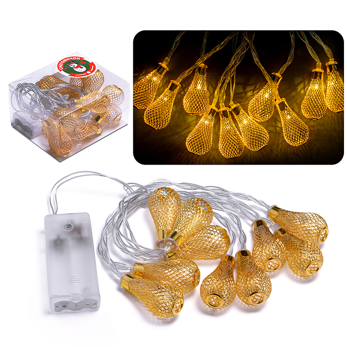 Электрогирлянда Стильные лампы, 2м, 10 ламп Электрогирлянда Стильные лампы, 2м, 10 ламп