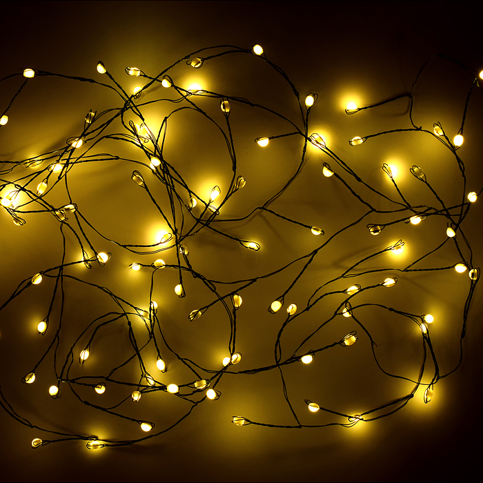 Фото к товару Электрогирлянда Мишура, 3м, 100 ламп, цветная, зеленый провод Электрогирлянда Мишура, 3м, 100 ламп, цветная, зеленый провод