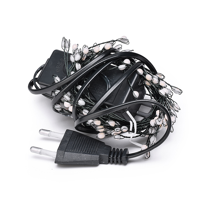 Фото к товару Электрогирлянда Мишура, 3м, 100 ламп, цветная, зеленый провод Электрогирлянда Мишура, 3м, 100 ламп, цветная, зеленый провод