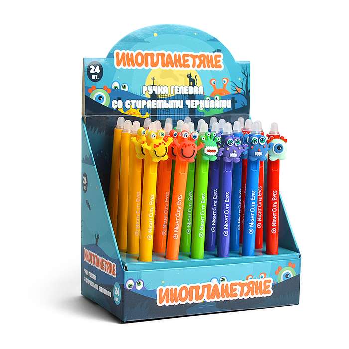 Фото к товару Ручка гелевая со стираемыми чернилами "Инопланетяне" цвет чернил синий Ручка гелевая со стираемыми чернилами "Инопланетяне" цвет чернил синий