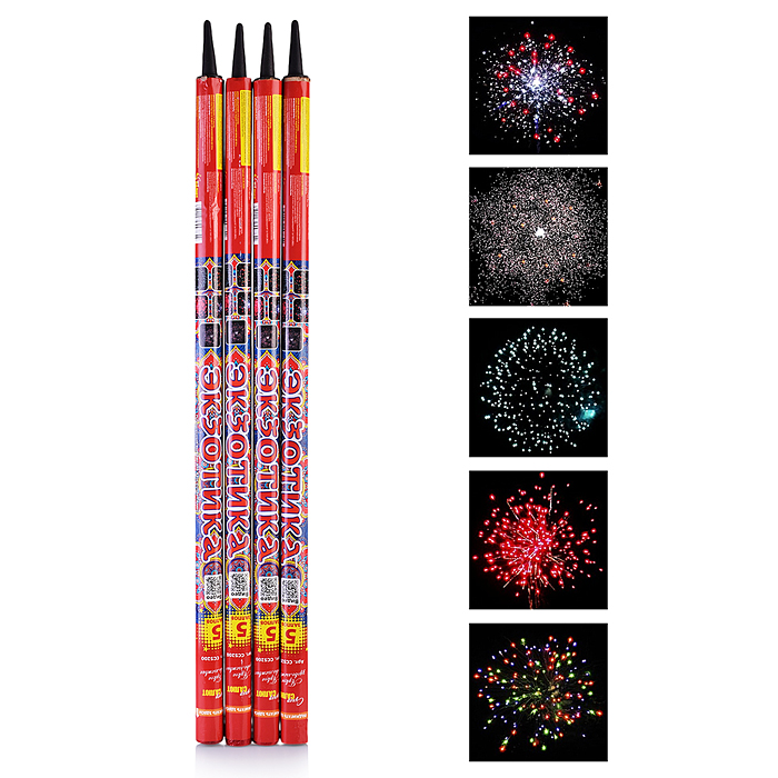 Римская свеча "Экзотика" (0,8" х 5 залп.) Римская свеча "Экзотика" (0,8" х 5 залп.)