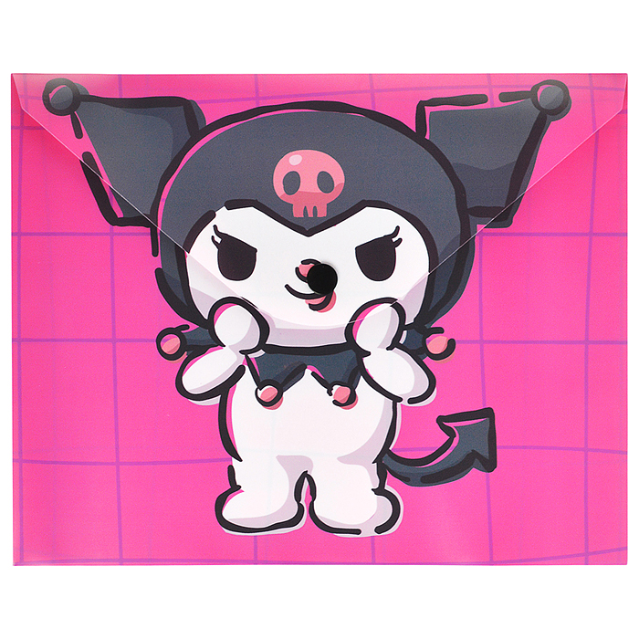 Папка-конверт на кнопке А5, пластик, "Куроми с леденцом" 180 мкм, двусторонняя печать