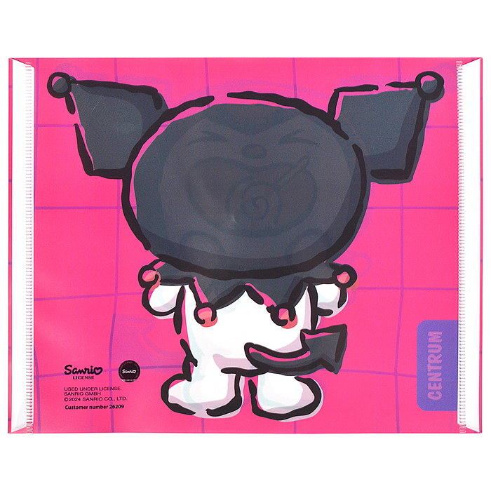 Папка-конверт на кнопке А5, пластик, "Куроми с леденцом" 180 мкм, двусторонняя печать