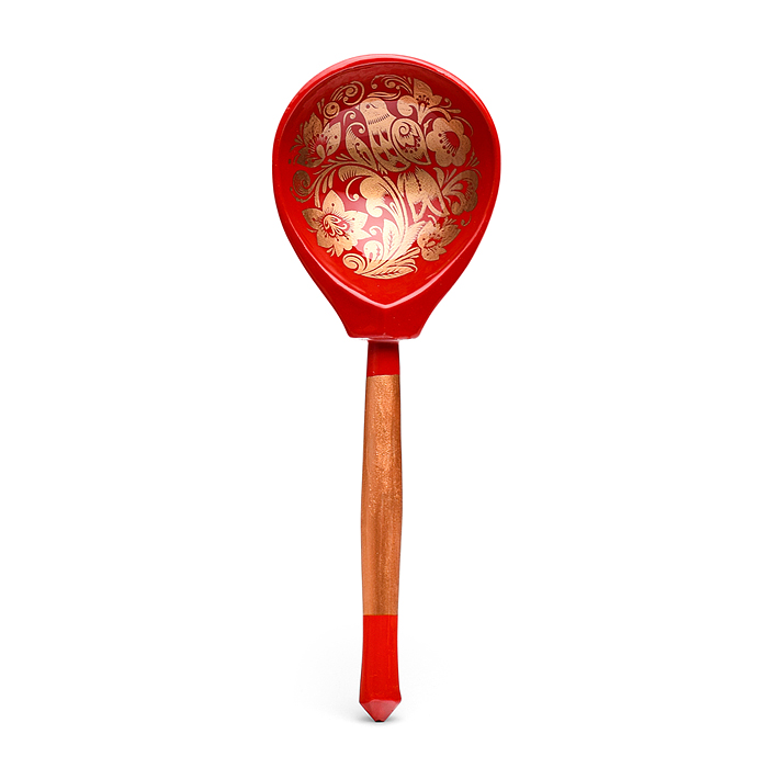 Ложка красная с орнаментом 