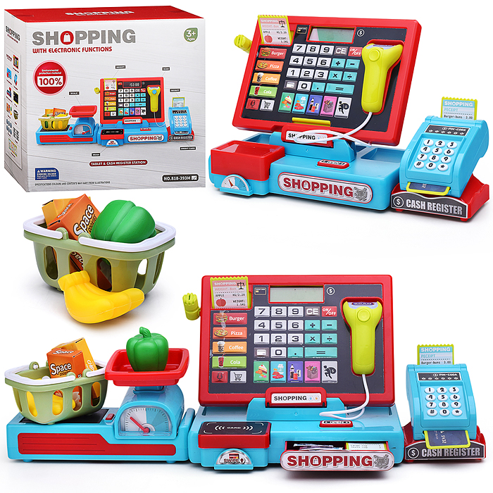 Игровой набор 818-393M "Касса. Мой магазин" с аксессуарами, в коробке