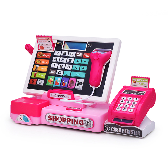 Игровой набор 818-391M "Касса со сканером" с аксессуарами, в коробке