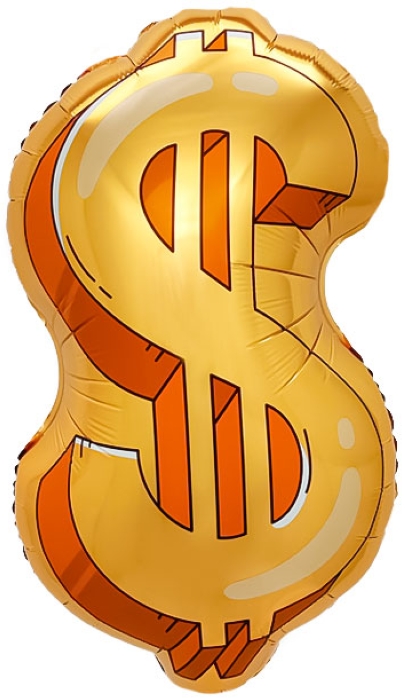 Шар (32''/81 см) Фигура, Знак Доллара, Золото, 1 шт. в уп. Шар (32''/81 см) Фигура, Знак Доллара, Золото, 1 шт. в уп.