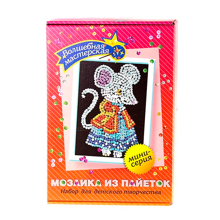 Мозаика из пайеток "Мышка" Мозаика из пайеток "Мышка"
