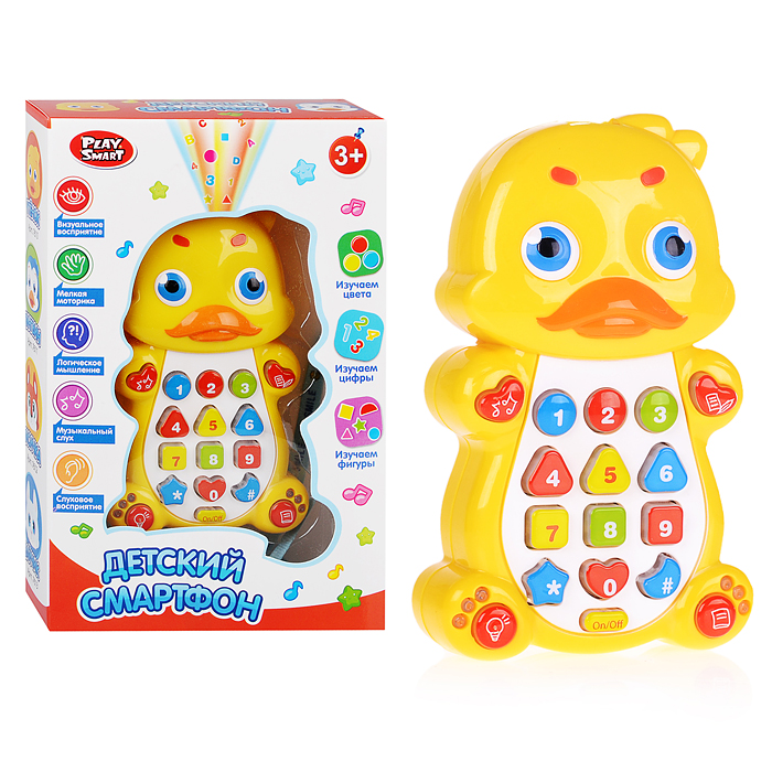 Телефон 7610 "Утенок" на батарейках, в коробке Телефон 7610 "Утенок" на батарейках, в коробке