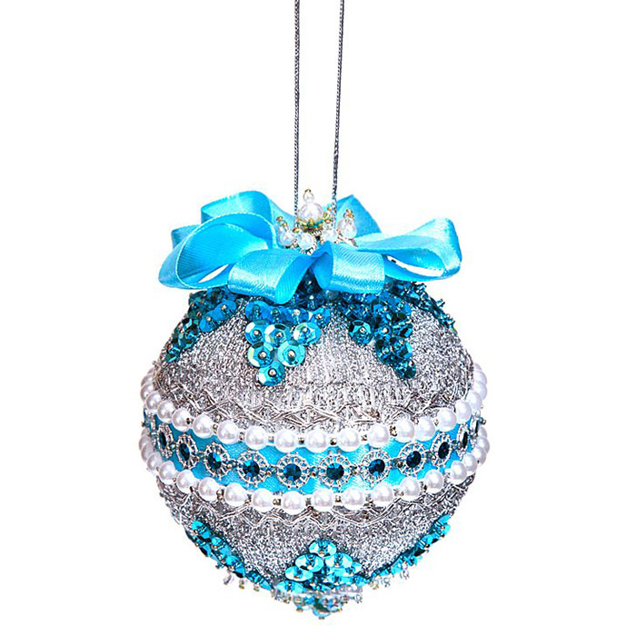 Фото к товару Новогодний шар из пайеток "Снежная королева" Новогодний шар из пайеток "Снежная королева"