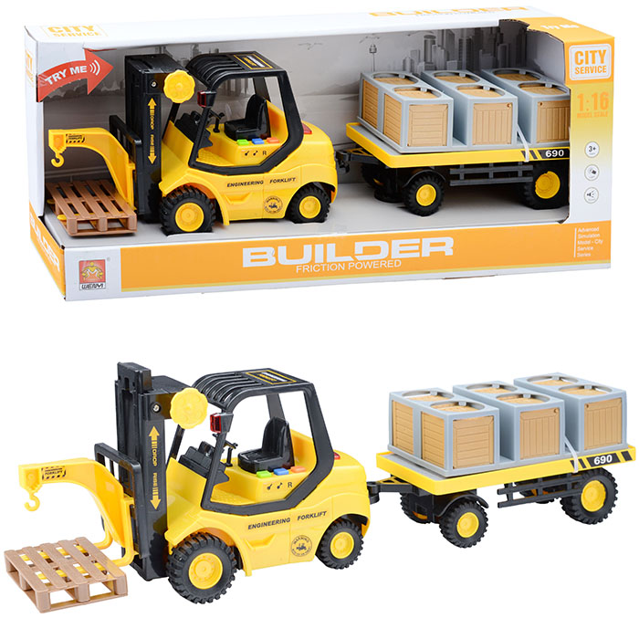 Машина WY690A-1 "Погрузчик" на батарейках, в коробке Машина WY690A-1 "Погрузчик" на батарейках, в коробке