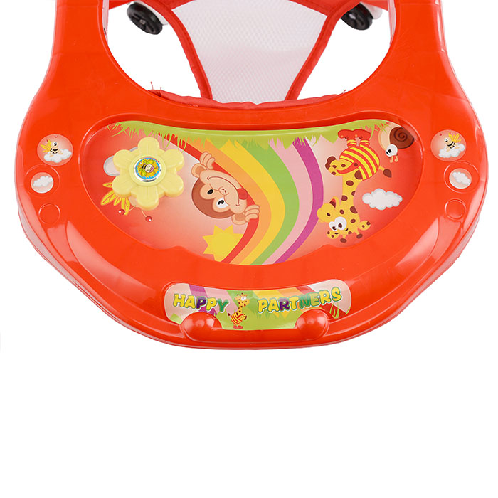 Ходунки 902-4 "Цветок" со звуком (красный) в пакете