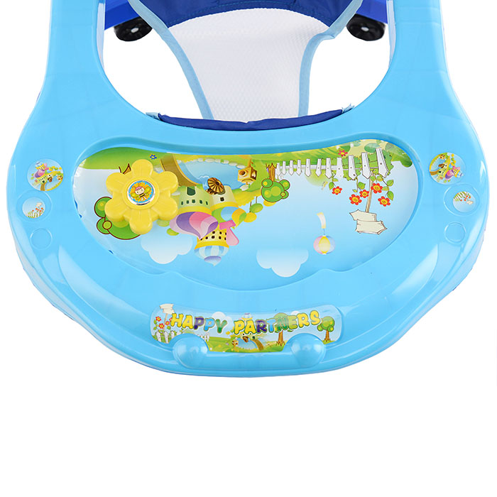 Ходунки 902-2 "Цветок" со звуком (голубо-синий) в пакете