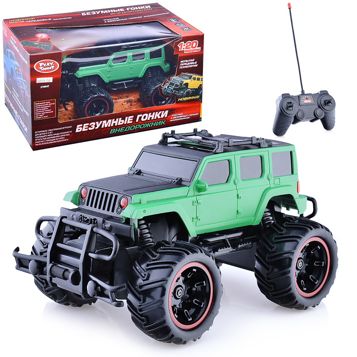 Машина 9809-07/08 "Внедорожник" зеленый, р/у, 27 MHz, 1:20 аккум. в коробке