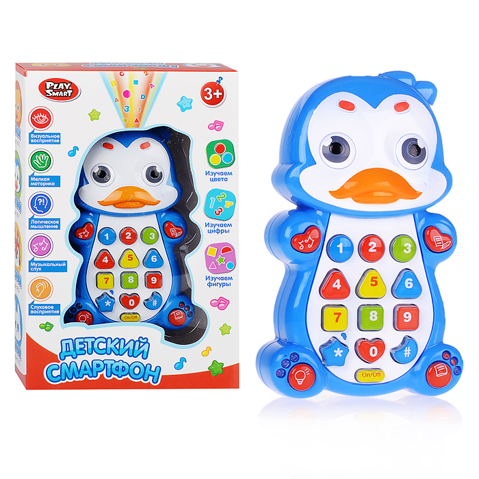 Телефон 7611 "Пингвин" на батарейках, в коробке Телефон 7611 "Пингвин" на батарейках, в коробке