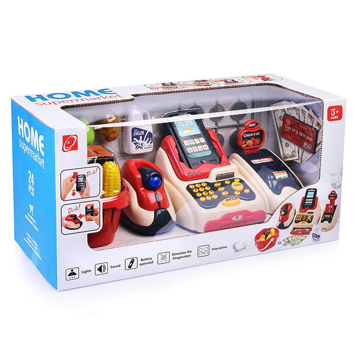 Фото к товару Игровой набор касса 668-92 "Магазинчик" (свет, звук) в коробке Игровой набор касса 668-92 "Магазинчик" (свет, звук) в коробке