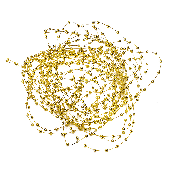 Новогоднее украшение S1877 "Бусы" золото, 10м