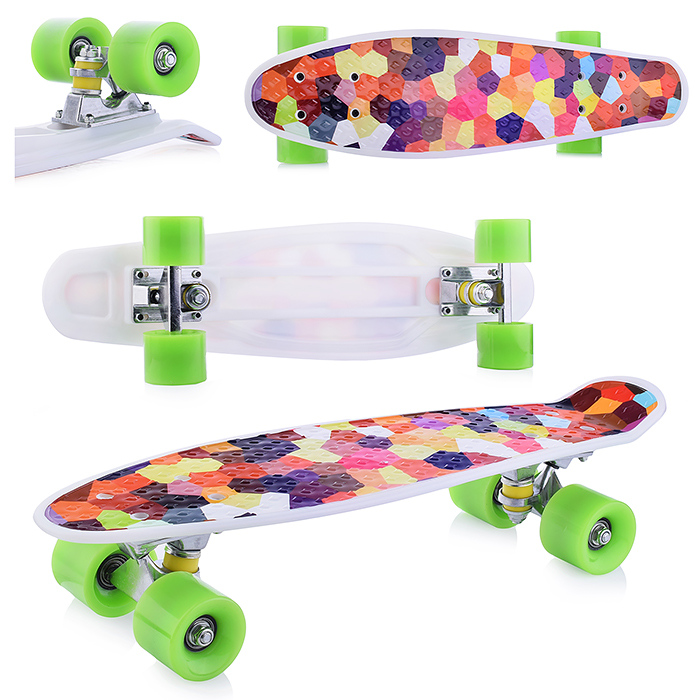 Фото к товару Скейт детский R0058 микс, в пакете Скейт детский R0058 микс, в пакете