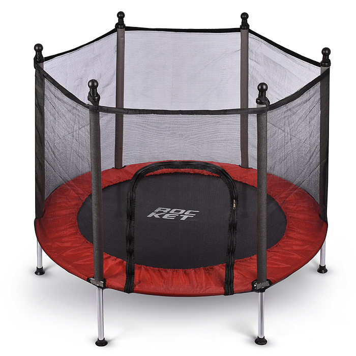 Фото к товару Батут ROCKET, d=140, внешняя сетка высотой 88 см., общая высота 122 см. красный Батут ROCKET, d=140, внешняя сетка высотой 88 см., общая высота 122 см. красный