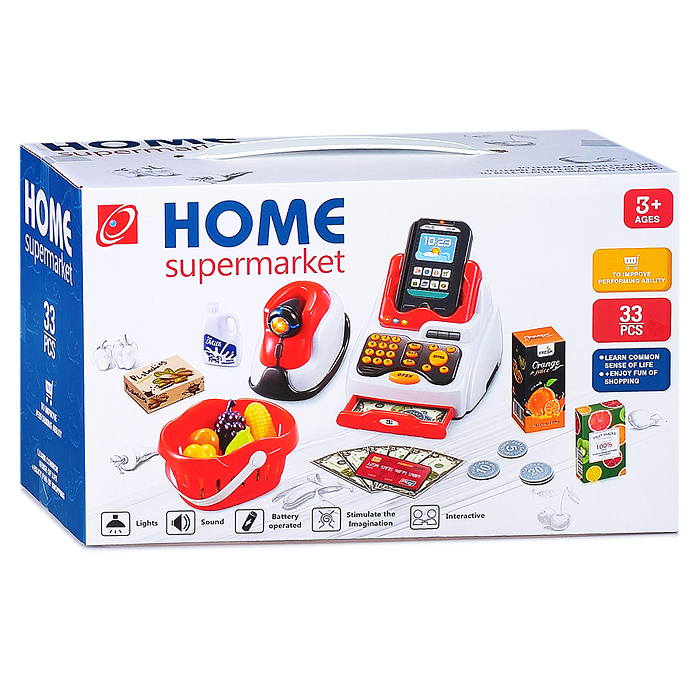 Фото к товару Игровой набор 668-120 "Касса" (с набором продуктов) в коробке Игровой набор 668-120 "Касса" (с набором продуктов) в коробке