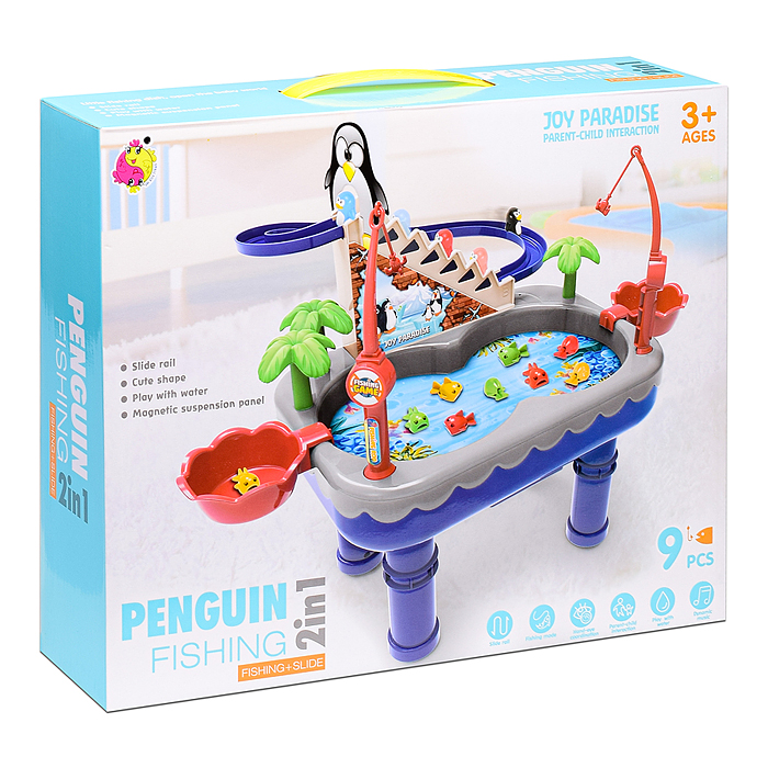 Фото к товару Рыбалка 7713B "Рыбачим с пингвиненком" на батарейках, в коробке Рыбалка 7713B "Рыбачим с пингвиненком" на батарейках, в коробке