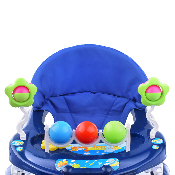 Ходунки 902-C-5 "Шарики с цветочками" с погремушками и шарами (синий) в пакете