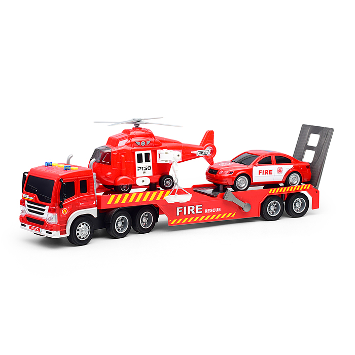 Машина WY578B "Эвакуатор" с дорожной техникой 1:16 ( свет, звук) в коробке