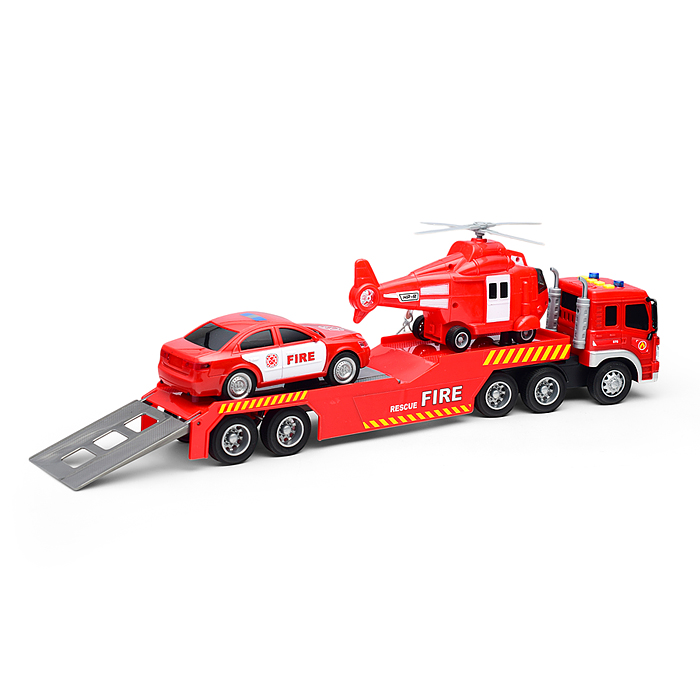 Машина WY578B "Эвакуатор" с дорожной техникой 1:16 ( свет, звук) в коробке
