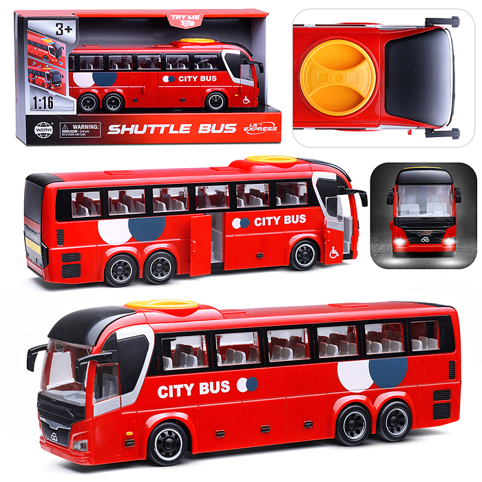 Автобус WY1107B  "Городской"1:16 (звет, звук) в коробке