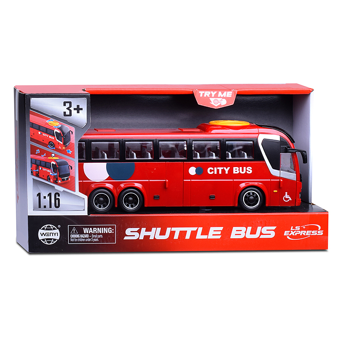 Автобус WY1107B  "Городской"1:16 (звет, звук) в коробке