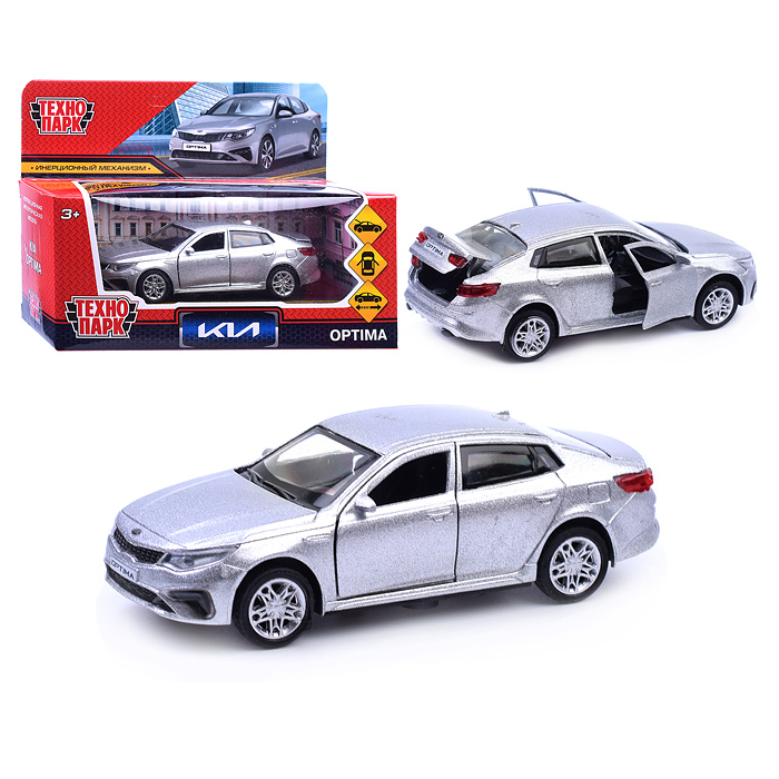 Машина металл KIA Optima длина 12 см, двери, багаж, инерц, серебристый, в коробке Машина металл KIA Optima длина 12 см, двери, багаж, инерц, серебристый, в коробке
