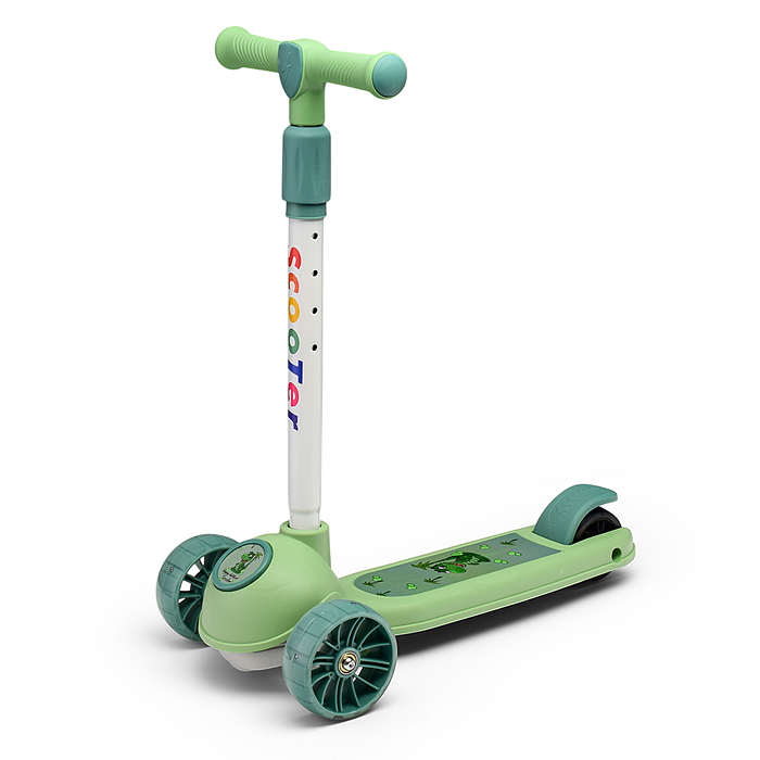 Фото к товару Самокат U001568Y 3-х. кол., колеса световые PU, зеленый, в коробке Самокат U001568Y 3-х. кол., колеса световые PU, зеленый, в коробке