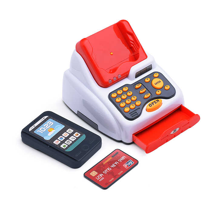 Фото к товару Игровой набор 668-119 "Касса" (с набором продуктов) в коробке Игровой набор 668-119 "Касса" (с набором продуктов) в коробке