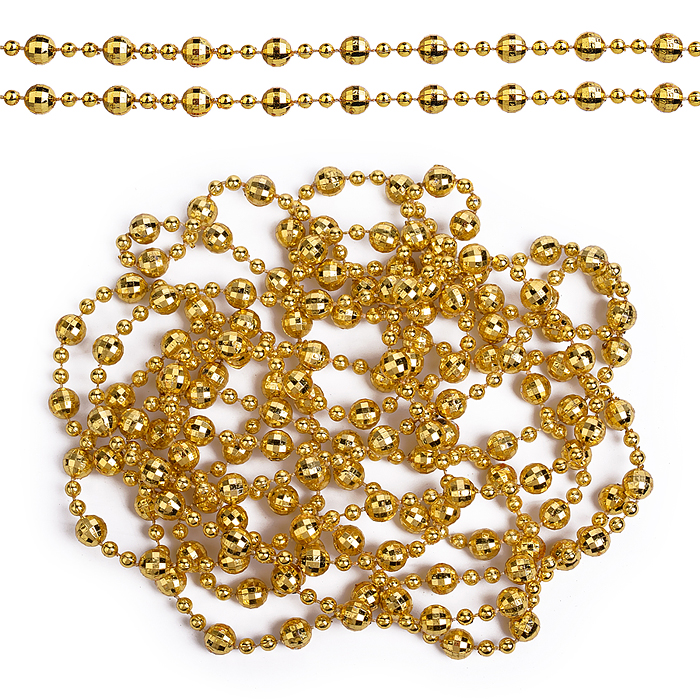 Бусы новогодние S2707 "Золотые бусинки" (2,7 м)