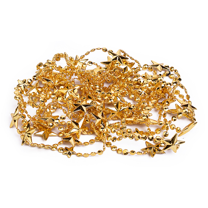 Фото к товару Бусы новогодние S2642 "Золотые" со звёздочками (5м) Бусы новогодние S2642 "Золотые" со звёздочками (5м)